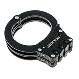 POLICE Handcuffs Triple Hinged Professional Heavy Duty Black