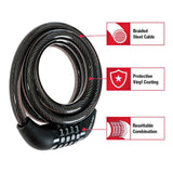 POLICE Bike Lock Cable Combination Bicycle Lock Cable Lock
