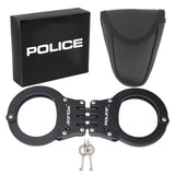 POLICE Handcuffs Triple Hinged Professional Heavy Duty Black