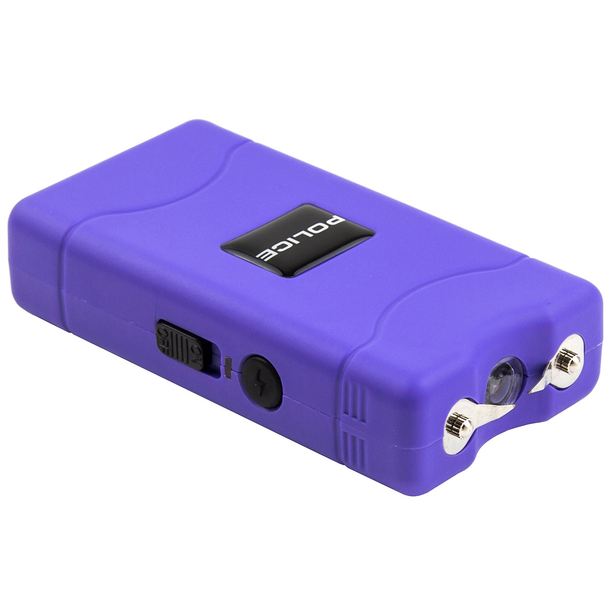 POLICE 800kV Stun Gun With LED Flashlight - Purple (Rechargeable)