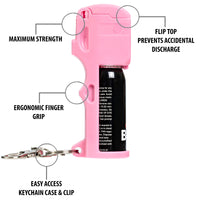 Burn Pepper Spray for Self Defense 1/2oz Keychain Case Pink