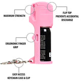 Burn Pepper Spray for Self Defense 1/2oz Keychain Case Pink