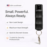 Burn Pepper Spray for Self Defense - Max Strength OC Spray - 1/2oz Molded Keychain Case - Black