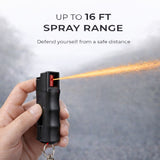 Burn Pepper Spray for Self Defense - Max Strength OC Spray - 1/2oz Molded Keychain Case - Black