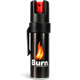 Burn Pepper Spray for Self Defense - Max Strength OC Spray with Security Clip - 0.84 fl oz Black