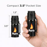 Burn Pepper Spray for Self Defense with Belt Clip - Police Strength OC Spray - 1.35 fl oz Black