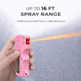 Burn Pepper Spray for Self Defense - Police Strength OC Spray - 1/2oz Keychain Case - Pink