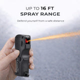 Burn Pepper Spray for Self Defense - Police Strength OC Spray - 1/2oz Molded Keychain Case - Black