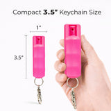 Pepper Spray for Self Defense - Police Strength OC Spray - 1/2oz Molded Keychain Case - Pink
