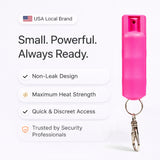 Pepper Spray for Self Defense - Police Strength OC Spray - 1/2oz Molded Keychain Case - Pink