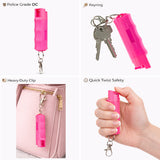Pepper Spray for Self Defense - Police Strength OC Spray - 1/2oz Molded Keychain Case - Pink