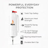 Burn Pepper Spray Keychain for Self Defense - Police Strength OC Spray - 1/2oz Molded Case - White