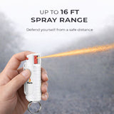 Burn Pepper Spray Keychain for Self Defense - Police Strength OC Spray - 1/2oz Molded Case - White