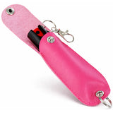 Burn Pepper Spray Keychain for Self Defense - Police Strength OC Spray - 1/2oz with Pink Leather Case