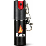 Burn Pepper Spray Keychain for Self Defense - Police Strength OC Spray - 1/2oz Black