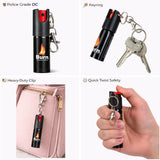 Burn Pepper Spray Keychain for Self Defense - Police Strength OC Spray - 1/2oz Black