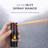 Burn Pepper Spray Keychain for Self Defense - Police Strength OC Spray - 1/2oz Black