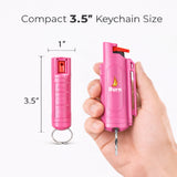 Burn Pepper Spray Keychain for Self Defense - Police Strength OC Spray - 1/2oz Pink