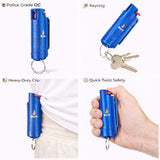 Burn Pepper Spray Keychain for Self Defense - Police Strength OC Spray - 1/2oz Blue