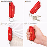 Burn Pepper Spray Keychain for Self Defense - Police Strength OC Spray - 1/2oz Red