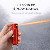 Burn Pepper Spray Keychain for Self Defense - Police Strength OC Spray - 1/2oz Red