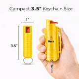 Burn Pepper Spray Keychain for Self Defense - Police Strength OC Spray - 1/2oz Yellow