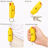 Burn Pepper Spray Keychain for Self Defense - Police Strength OC Spray - 1/2oz Yellow