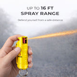 Burn Pepper Spray Keychain for Self Defense - Police Strength OC Spray - 1/2oz Yellow