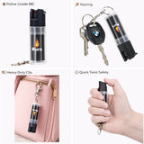 Burn Pepper Spray Keychain for Self Defense - Police Strength OC Spray - 1/2oz Black