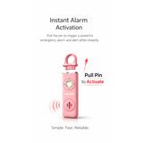POLICE Personal Safety Alarm Keychain For Women & Men – 130dB Siren Alarm, LED Flashlight with Strobe Light Rechargeable Emergency Siren - Pink