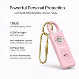 POLICE Personal Safety Alarm Keychain For Women & Men – 130dB Siren Alarm, LED Flashlight with Strobe Light Rechargeable Emergency Siren - Pink