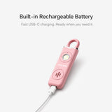 POLICE Personal Safety Alarm Keychain For Women & Men – 130dB Siren Alarm, LED Flashlight with Strobe Light Rechargeable Emergency Siren - Pink