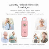 POLICE Personal Safety Alarm Keychain For Women & Men – 130dB Siren Alarm, LED Flashlight with Strobe Light Rechargeable Emergency Siren - Pink