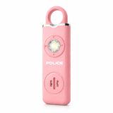 POLICE Personal Safety Alarm Keychain For Women & Men – 130dB Siren Alarm, LED Flashlight with Strobe Light Rechargeable Emergency Siren - Pink