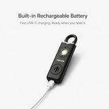 POLICE Personal Safety Alarm Keychain For Women & Men – 130dB Siren Alarm, LED Flashlight with Strobe Light Rechargeable Emergency Siren - Black