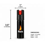 Burn Pepper Spray for Self Defense - Max Strength OC Spray with Security Hand Strap - 0.84 fl oz Black
