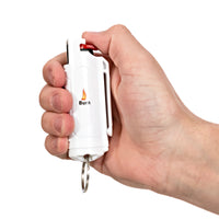 Burn Pepper Spray Self Defense 1/2oz Keychain Case White