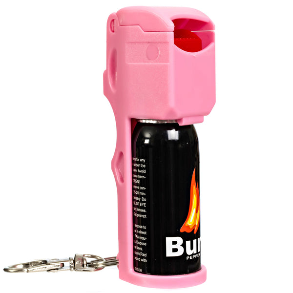 Burn Pepper Spray for Self Defense 1/2oz Keychain Case Pink