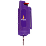 Burn Pepper Spray Self Defense 1/2oz Keychain Case Purple