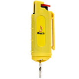 Burn Pepper Spray Self Defense 1/2oz Keychain Case Yellow