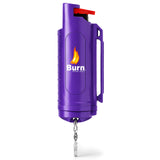 Burn Pepper Spray Keychain for Self Defense - Police Strength OC Spray - 1/2oz Purple