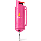 Burn Pepper Spray Keychain for Self Defense - Police Strength OC Spray - 1/2oz Pink
