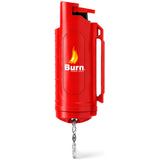 Burn Pepper Spray Keychain for Self Defense - Police Strength OC Spray - 1/2oz Red