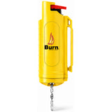 Burn Pepper Spray Keychain for Self Defense - Police Strength OC Spray - 1/2oz Yellow