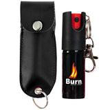 Burn Pepper Spray Self Defense 1/2oz Keychain Holster Case