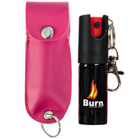 Burn Pepper Spray Self Defense 1/2oz Keychain Holster Case