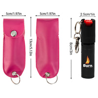 Burn Pepper Spray Self Defense 1/2oz Keychain Holster Case