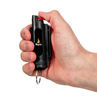 Burn Pepper Spray for Self Defense 1/2oz Keychain Case Black