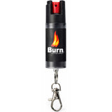 Burn Pepper Spray Keychain for Self Defense - Police Strength OC Spray - 1/2oz Black