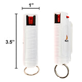 Burn Pepper Spray Self Defense 1/2oz Keychain Case White